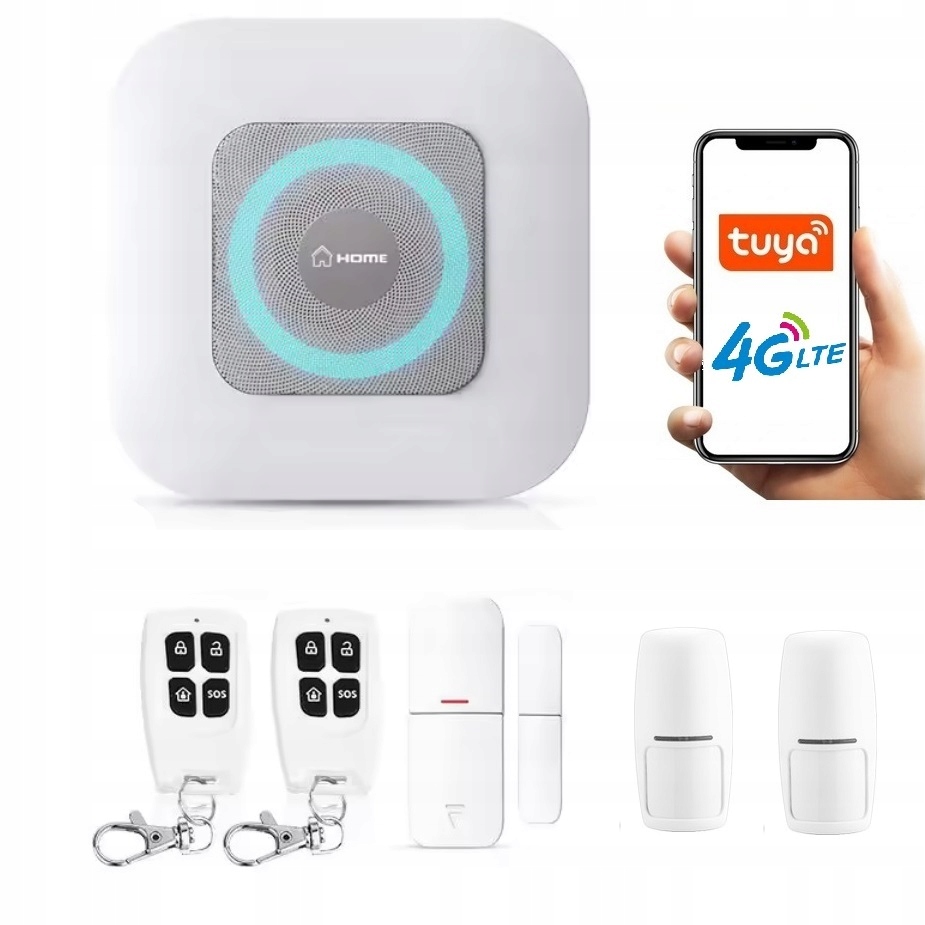 Bezdrôtový Alarm Syrena Gsm Tuya Smart V Poľštine Na Sim Kartu 2xPIR