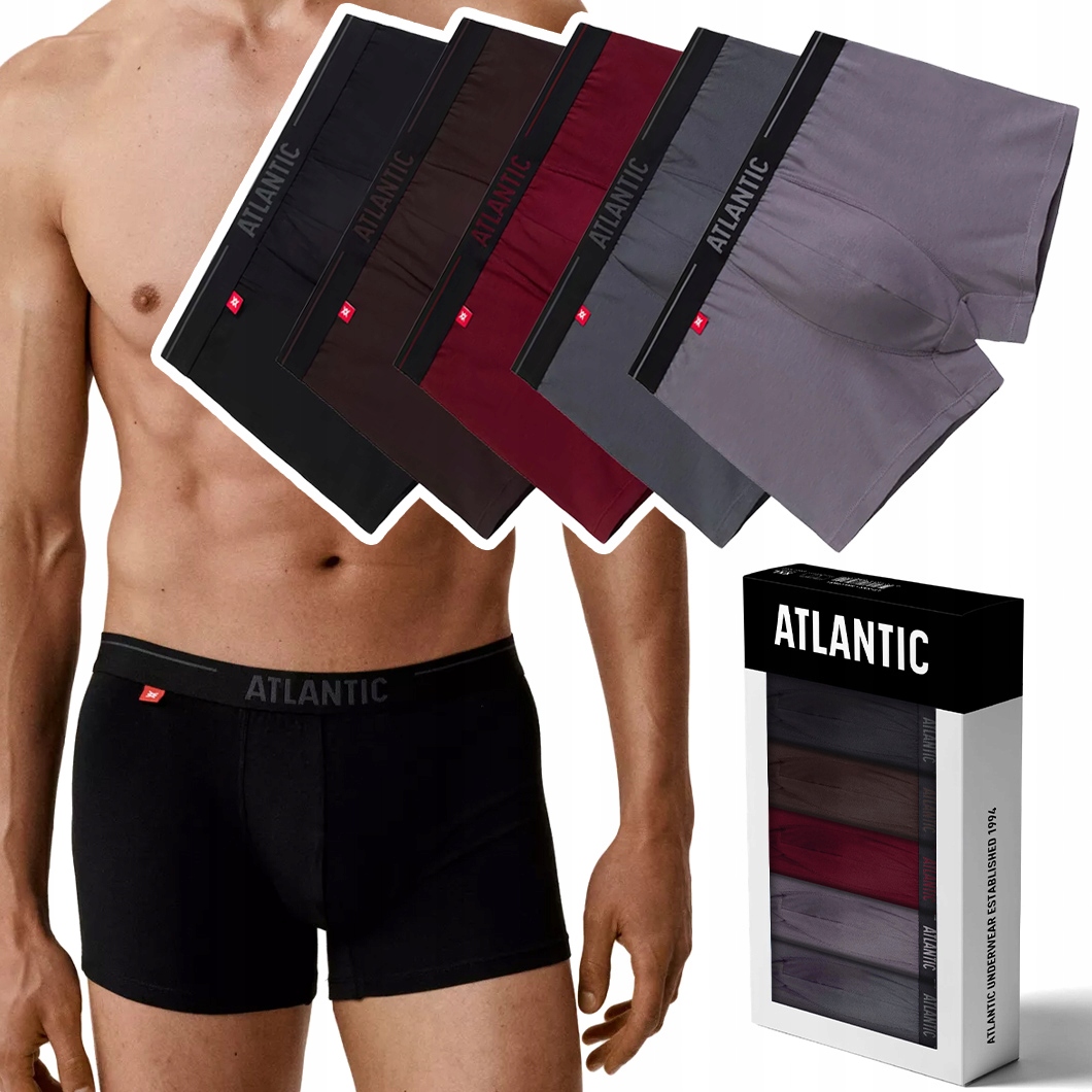 Pánské boxerky 5-PAK Sportovní bavlněné šortky Atlantic 5SMH-004 L