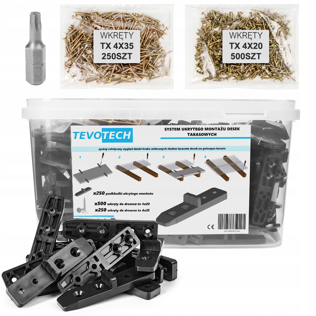 

Podkładki ukrytego montażu desek tarasowych 1001el