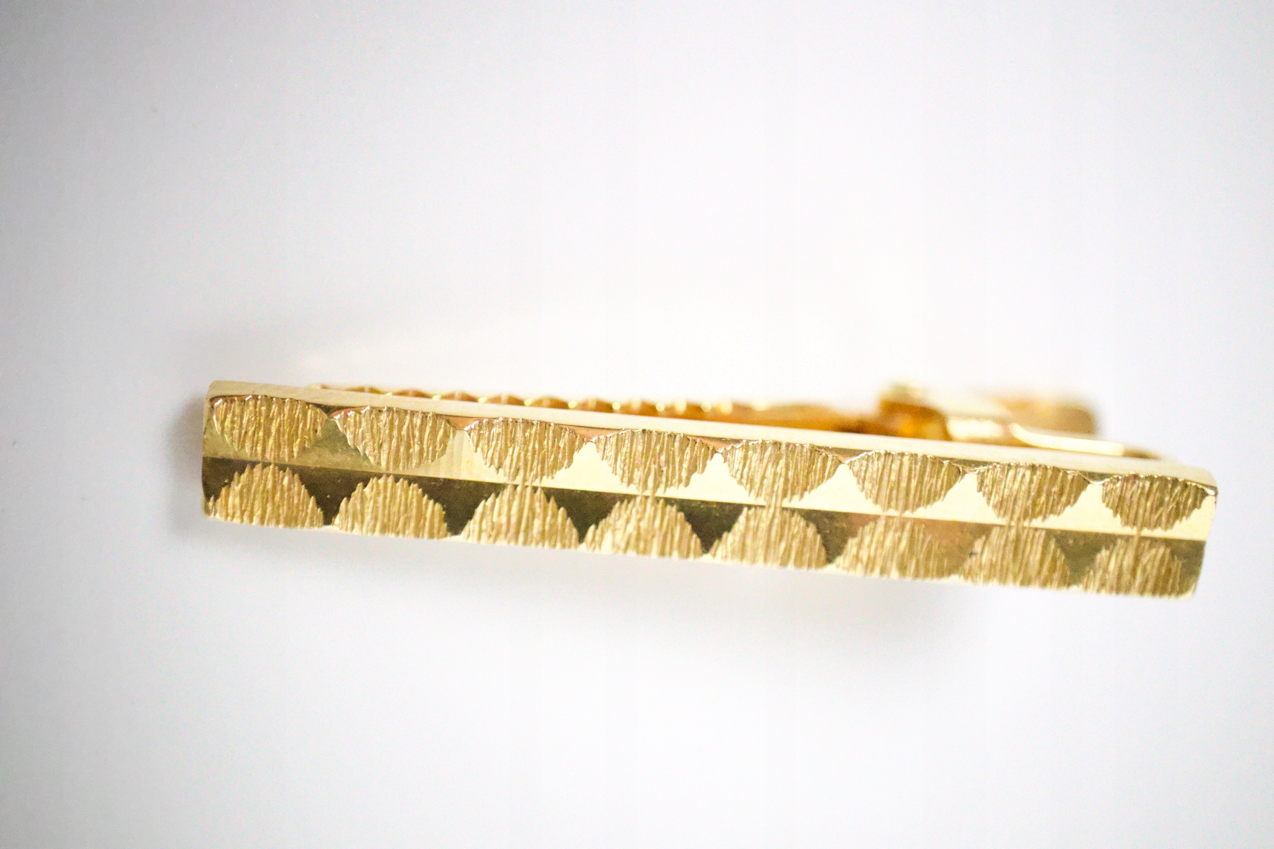 Złota spinka do krawata elegancka - 5,24g- Próba 375 Wykończenie Rodowane Inne