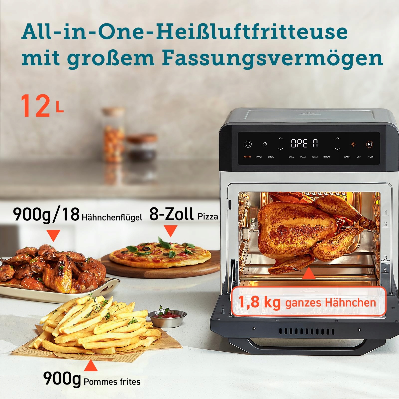 COSORI Frytkownica Beztłuszczowa 12L 11 Funkcji Suszenie Pieczenie Okno XXL — miniatura 4