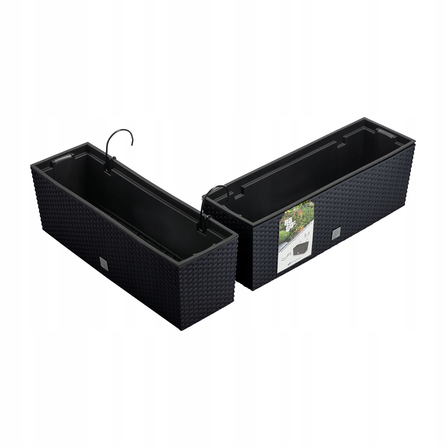 2x Doniczka skrzynia balkonowa DRC600W z hakami