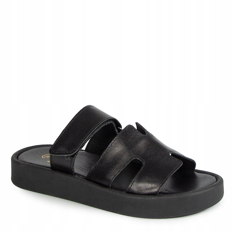 Nicole 2826 Černé Kožené Nazouváky 38