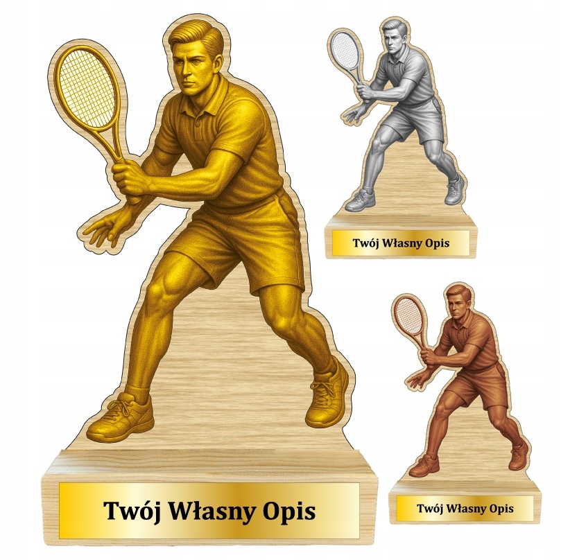 Sada tenisových sošek Zemní 20 cm Uv potisk překližka cedulka tenis