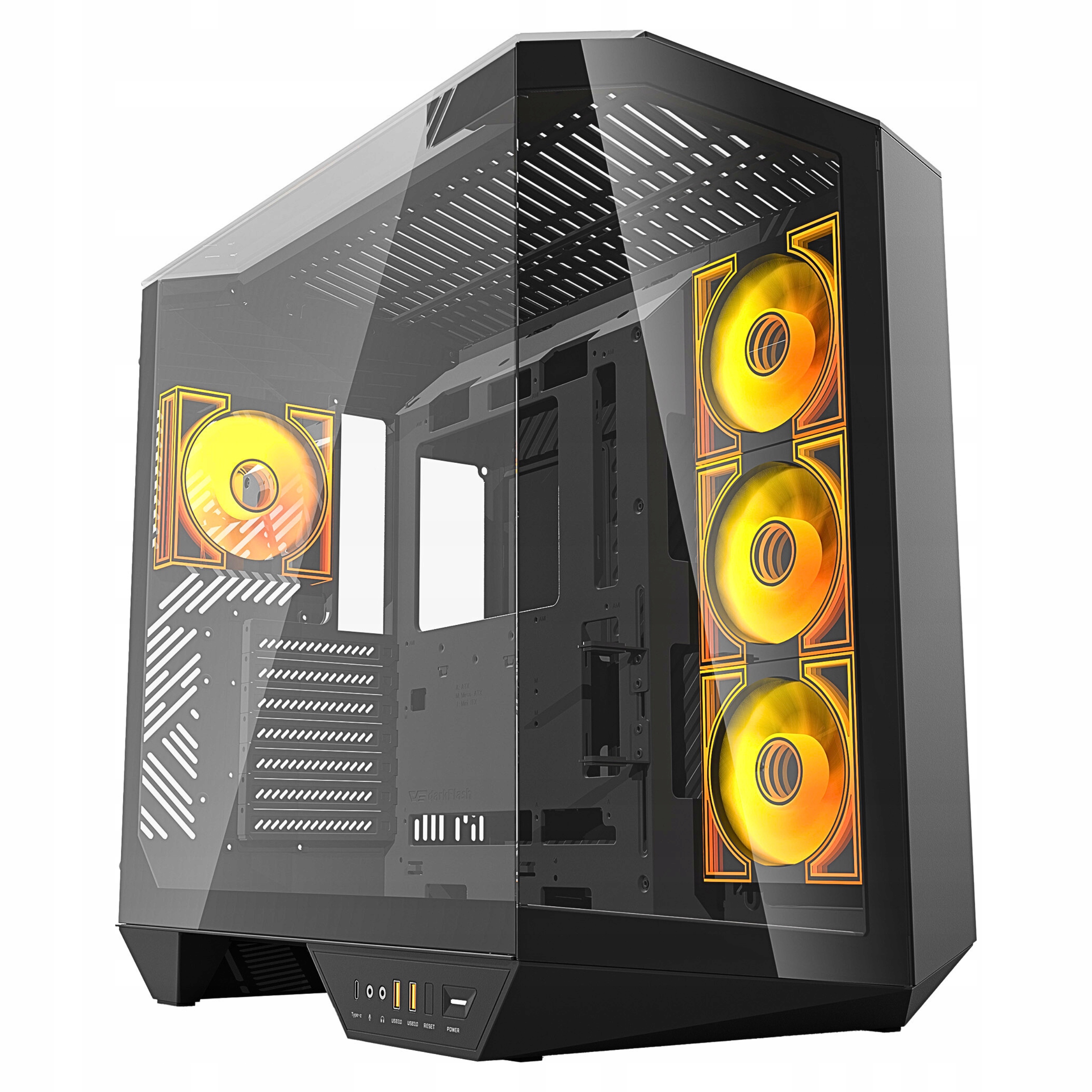 Obudowa komputerowa darkFlash DY470 czarna Cube case 4 Wentylatory aRGB Atx