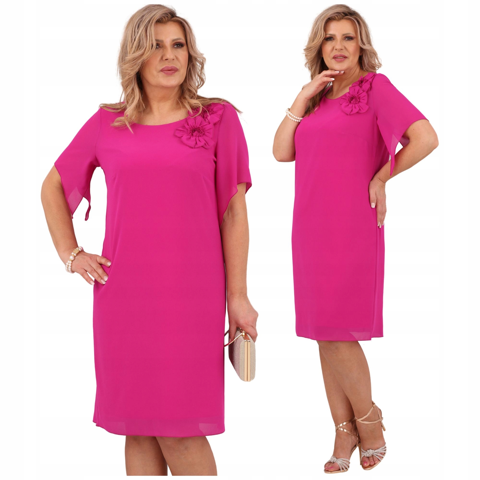 Sukienka Szyfonowa Duże Rozmiary Polski Producent Na Wesele