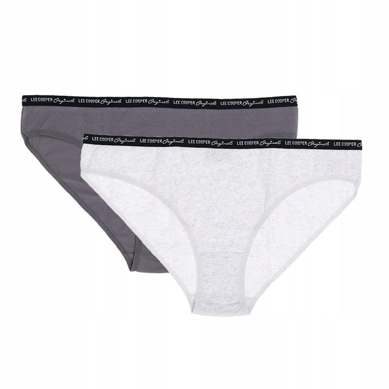 

Lee Cooper Bawełniane figi damskie szare 2-pak M