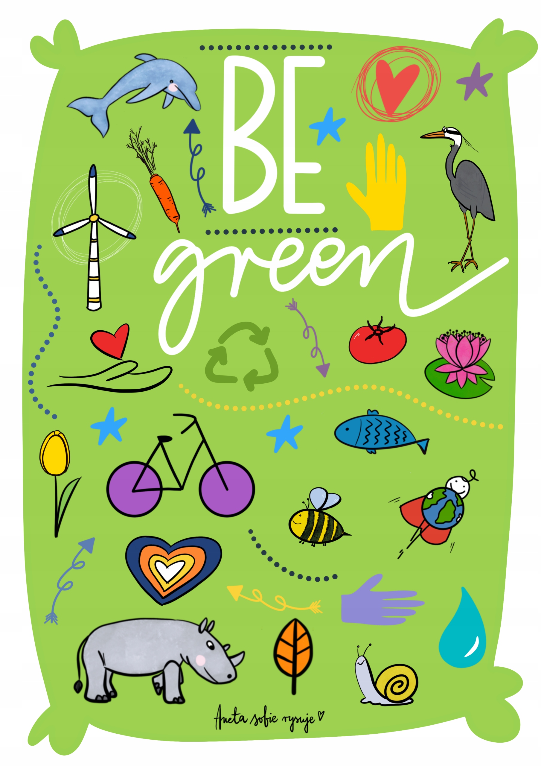 Torba Be Green z eko włókniny Aneta Sobie Rysuje Płeć uniseks