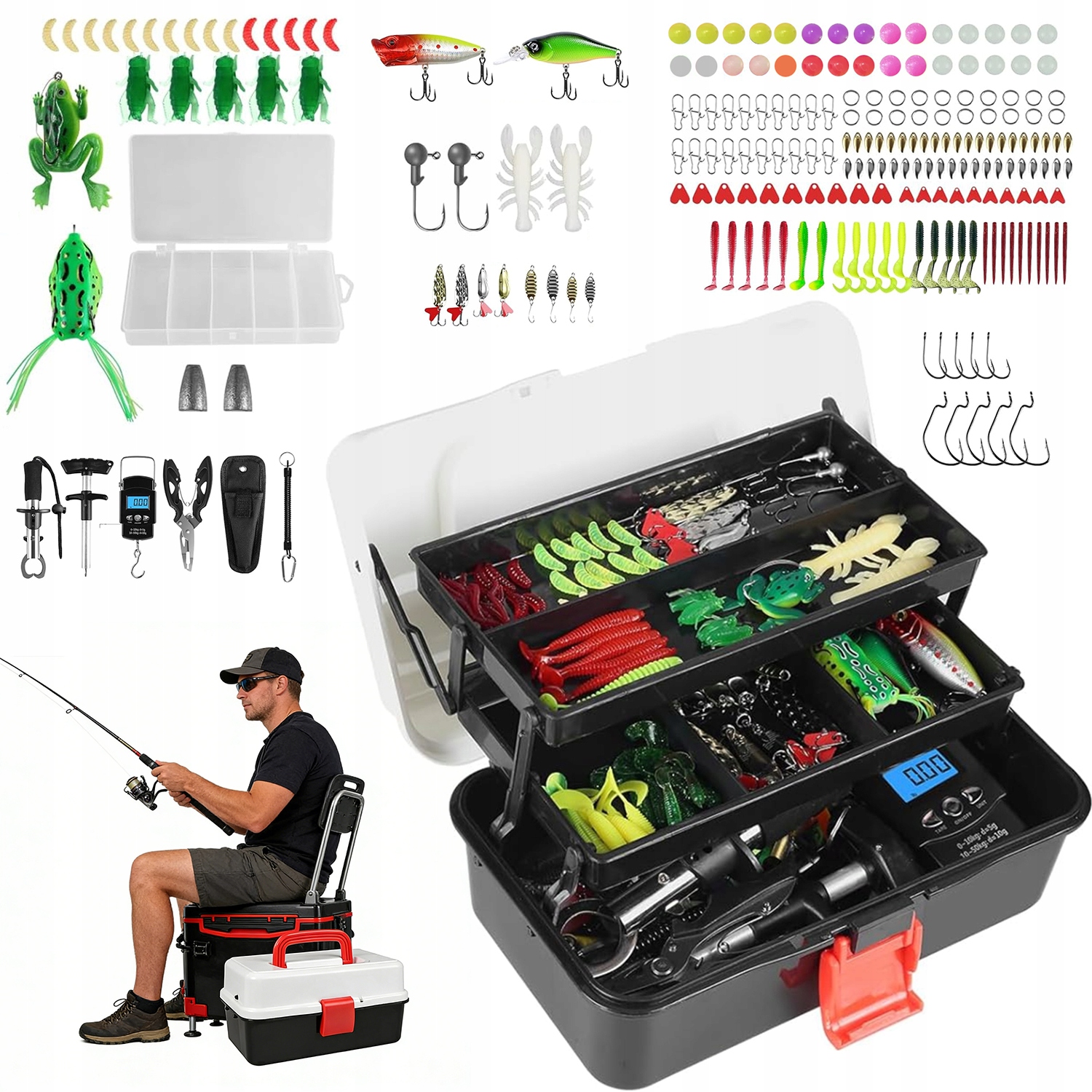213 Szt Wielofunkcyjny Skrzynka Wędkarska Pudełko Składana Duża Pojemność