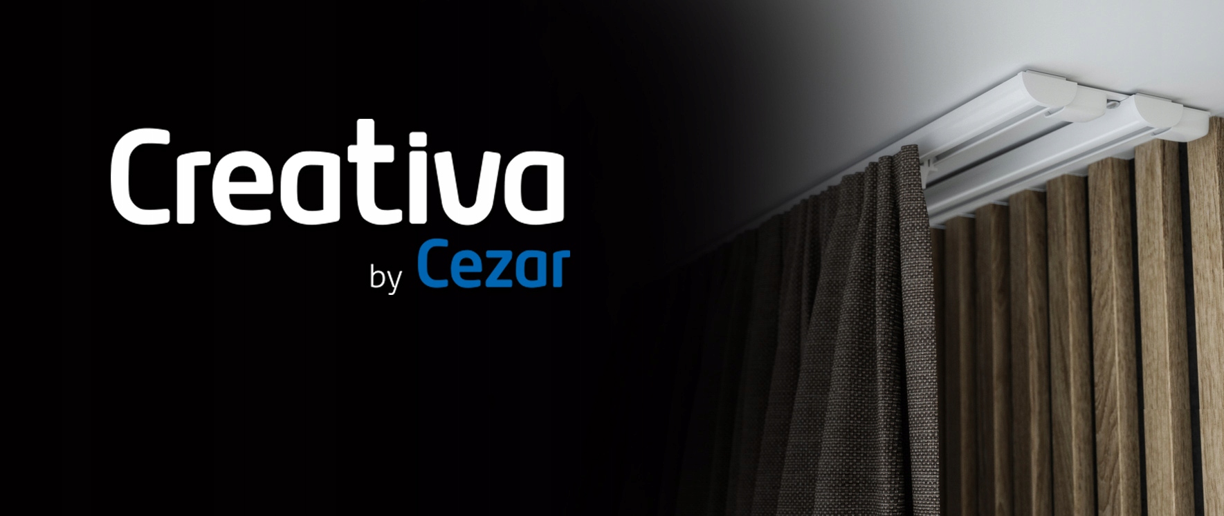 Szyna Karniszowa pojedyncza Zestaw Czarny ZD-250cm Materiał inny