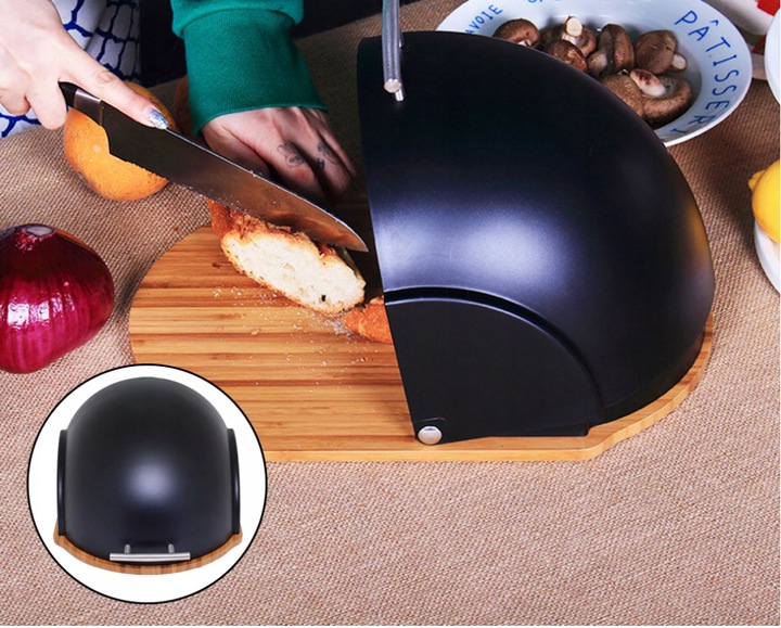 CHLEBAK POJEMNIK NA CHLEB PIECZYWO CZARNY POJEMNY + SZPATUŁA Kod producenta BB-1622