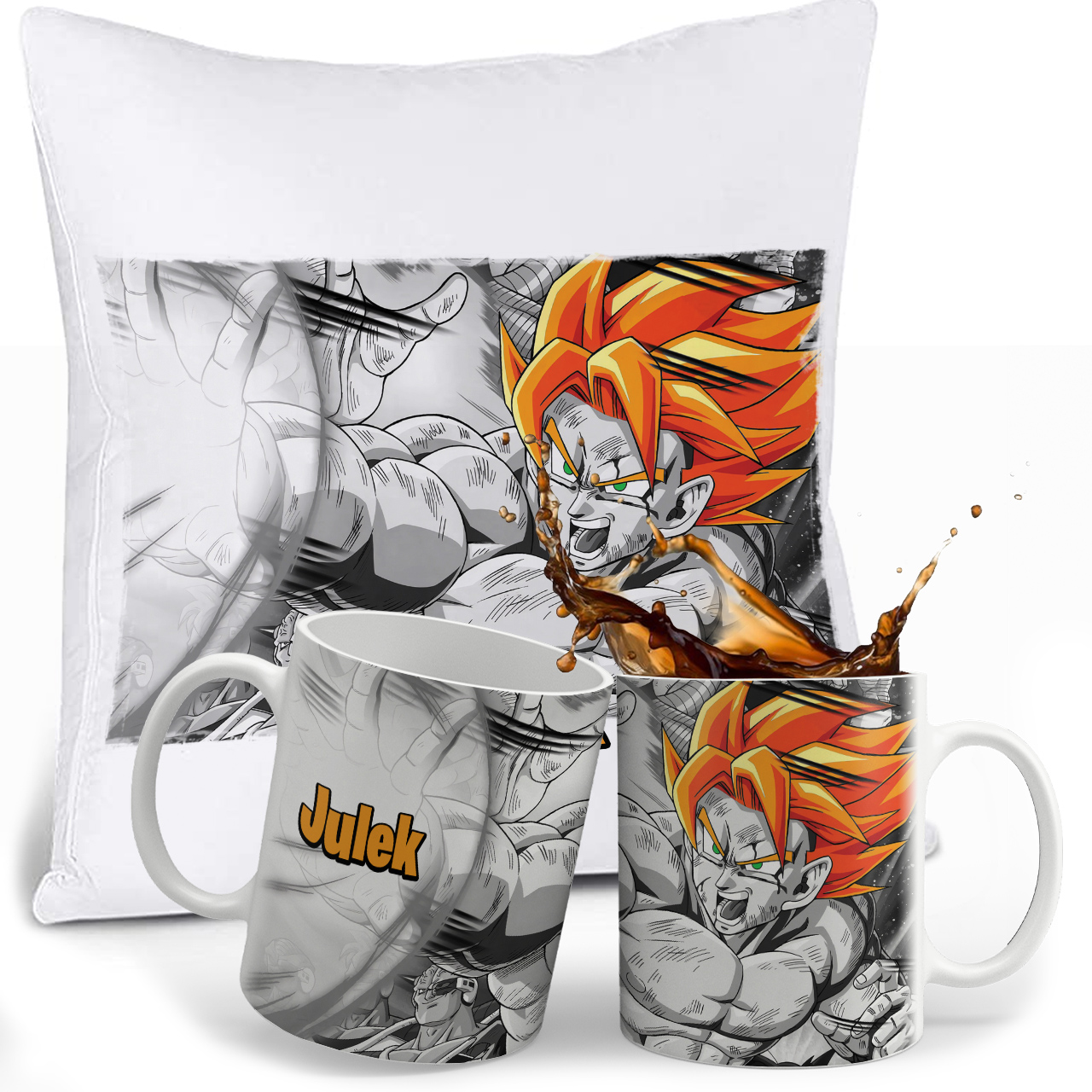 

Zestaw Dragon Ball Kubek Poduszka Imie