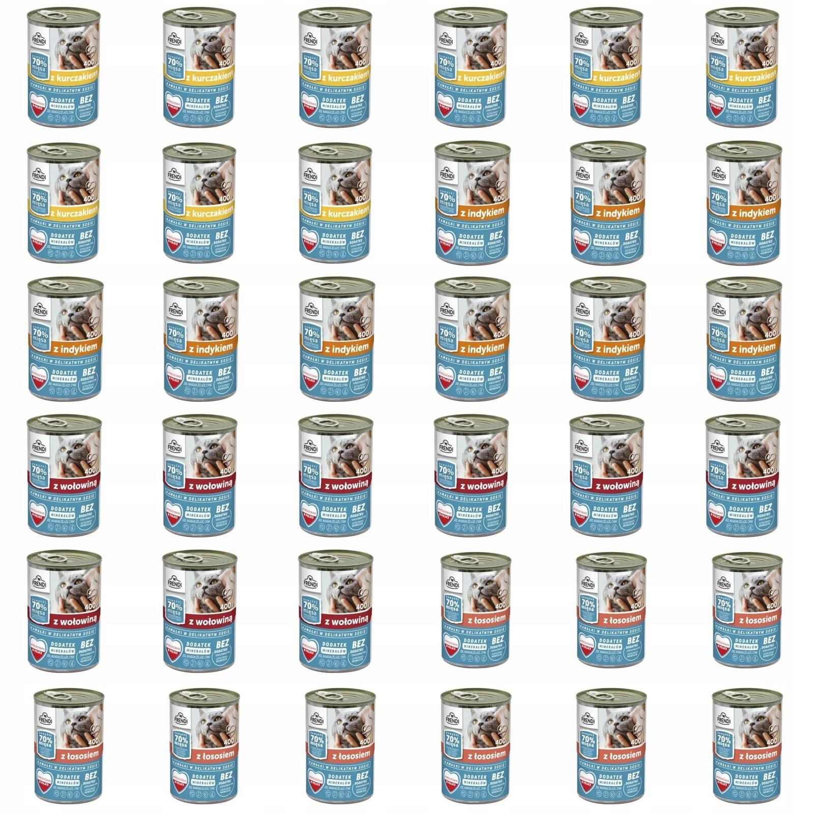 Frendi Puszka karma mokra dla kota mix smaków 36 x 400g .