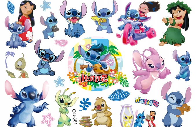 

Tatuaże zmywalne dla dzieci Lilo i Stitch CG384