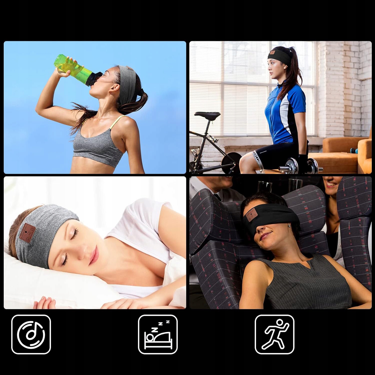 OPASKA ZE SŁUCHAWKAMI BLUETOOTH DO SPANIA NA OCZY GŁOWE SPORTOWA SŁUCHAWKI Rodzaj słuchawek nauszne