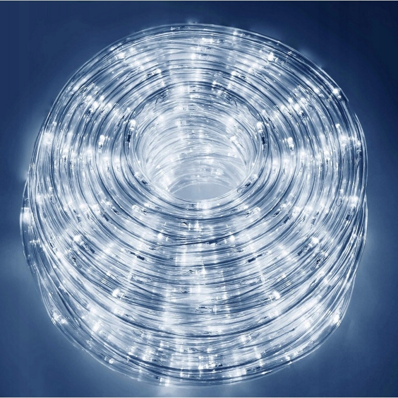 Светодиодный уличный шнур холодного белого цвета 20 м для управления елочными огнями. Состояние оригинальной упаковки.