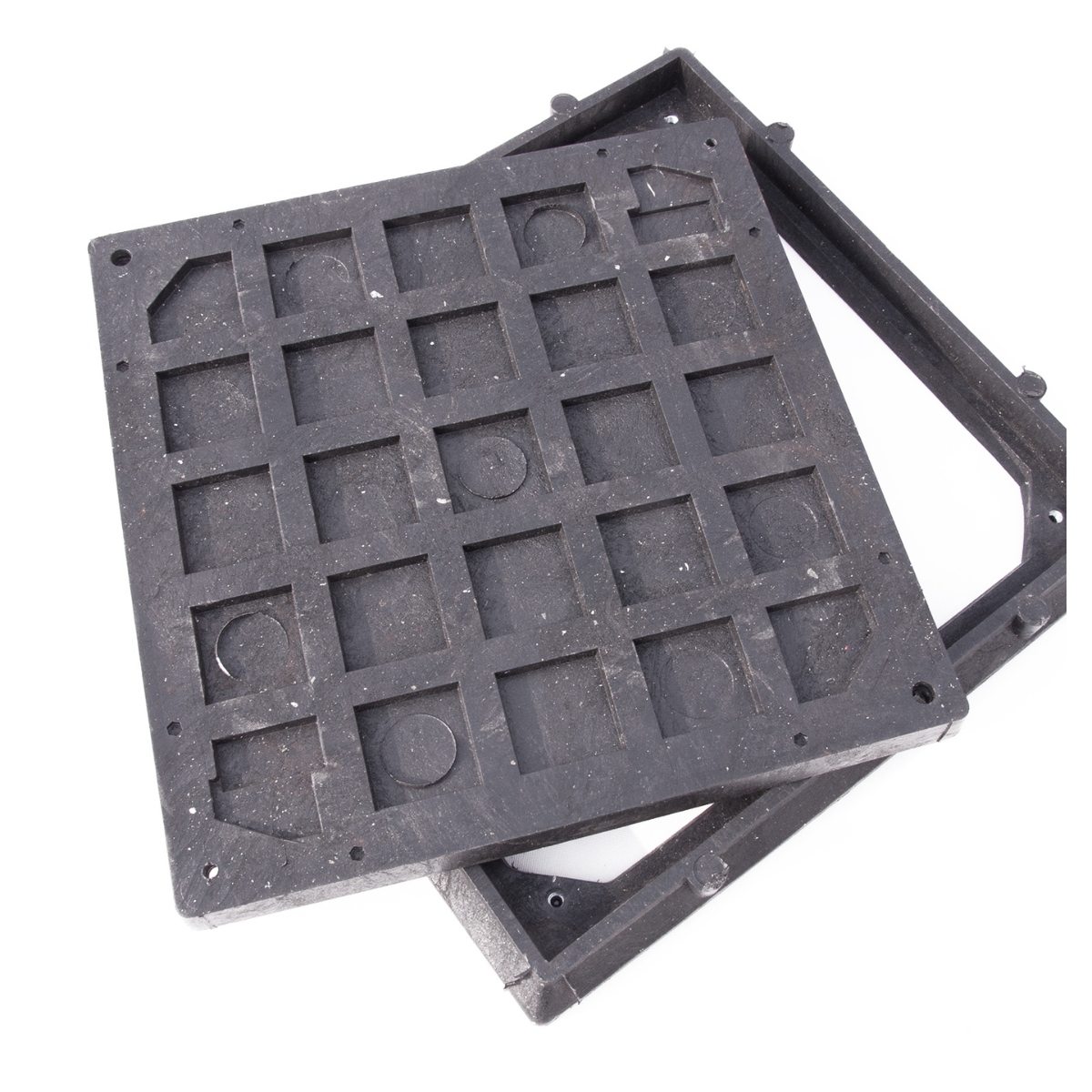 Pokrywa do szamba 50 x 50 cm kompozytowa kwadratowa czarna A15 do 1,5t 1szt