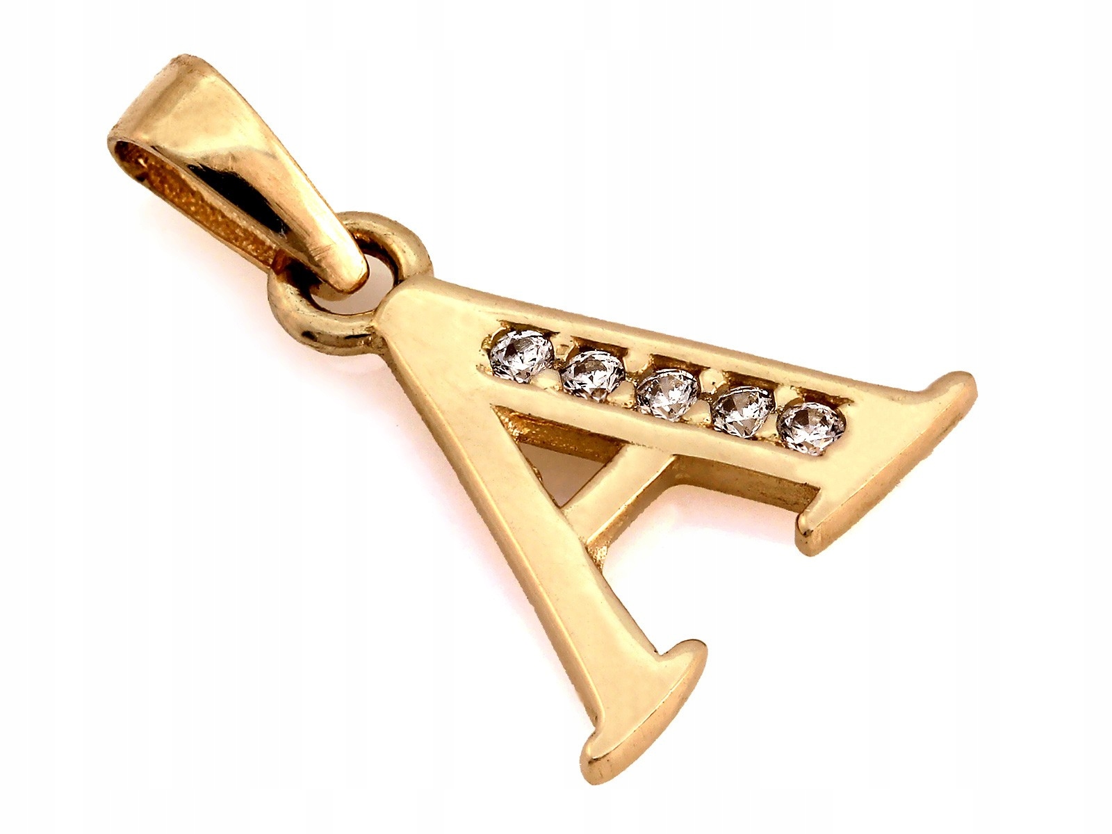 Přívěsek zlaté písmenko 585A s bílými zirkony 0.59g Iniciály