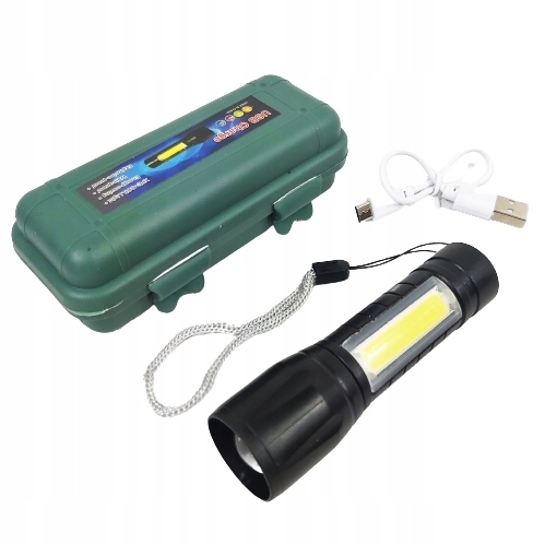 Latarka Taktyczna Led Mocna Usb Zoom W Etui