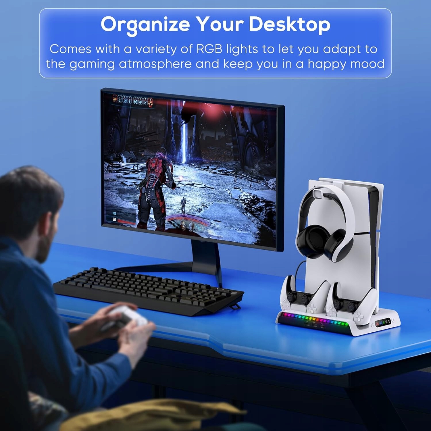 RGB ORGANIZATOR STACJA ŁADUJĄCA DO DualSense+PS5 SLIM 2023 COOLING FAN Producent Inna