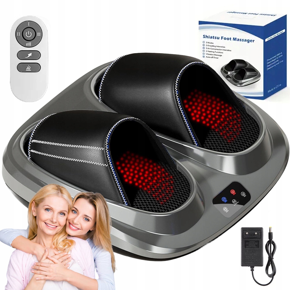 Elektryczny Masażer do Stóp Nóg Shiatsu z Podgrzewaniem Pilot