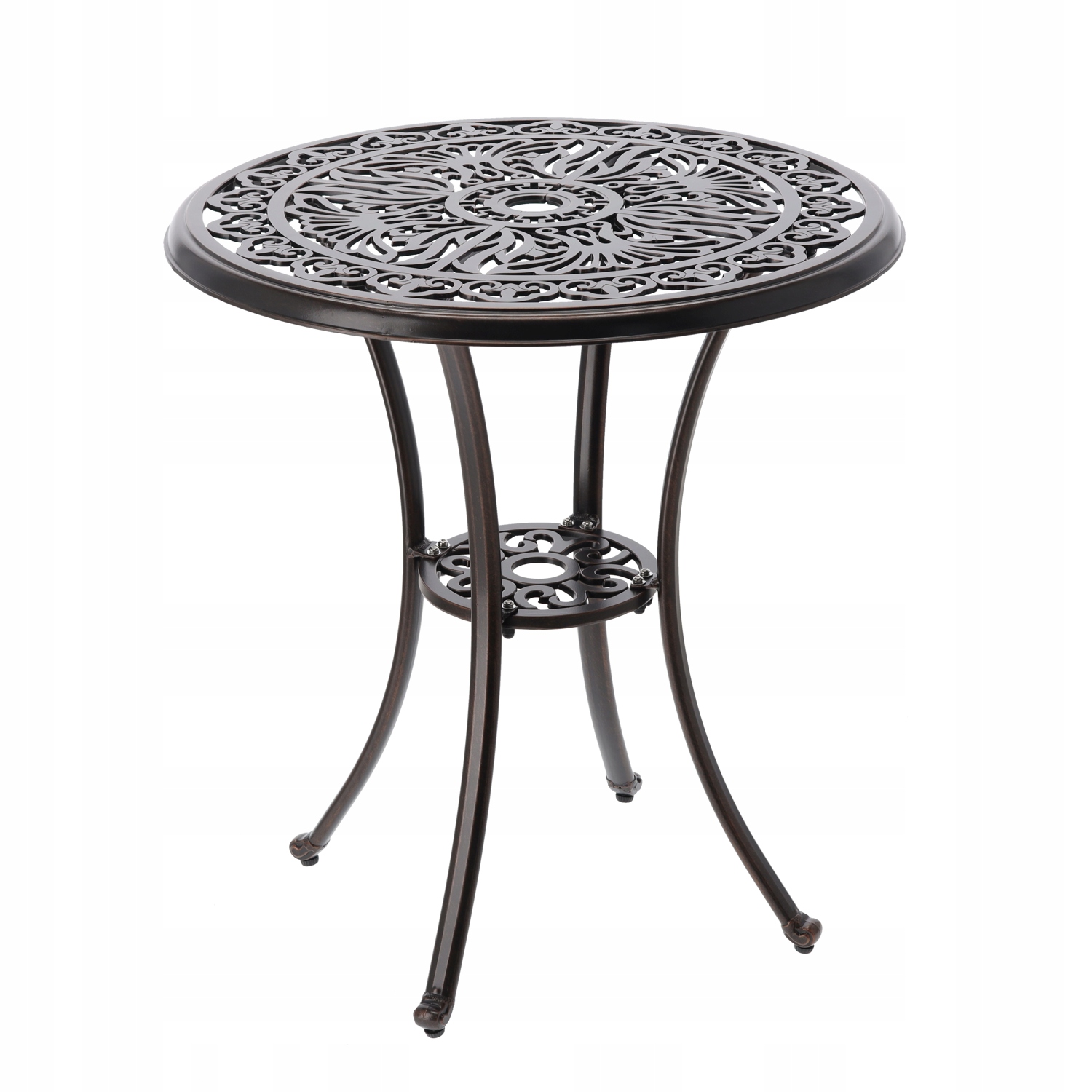 Aluminiový Stôl „danbury“ Antická Hnedá DI68 x 70 CM Okrúhla Elegantná
