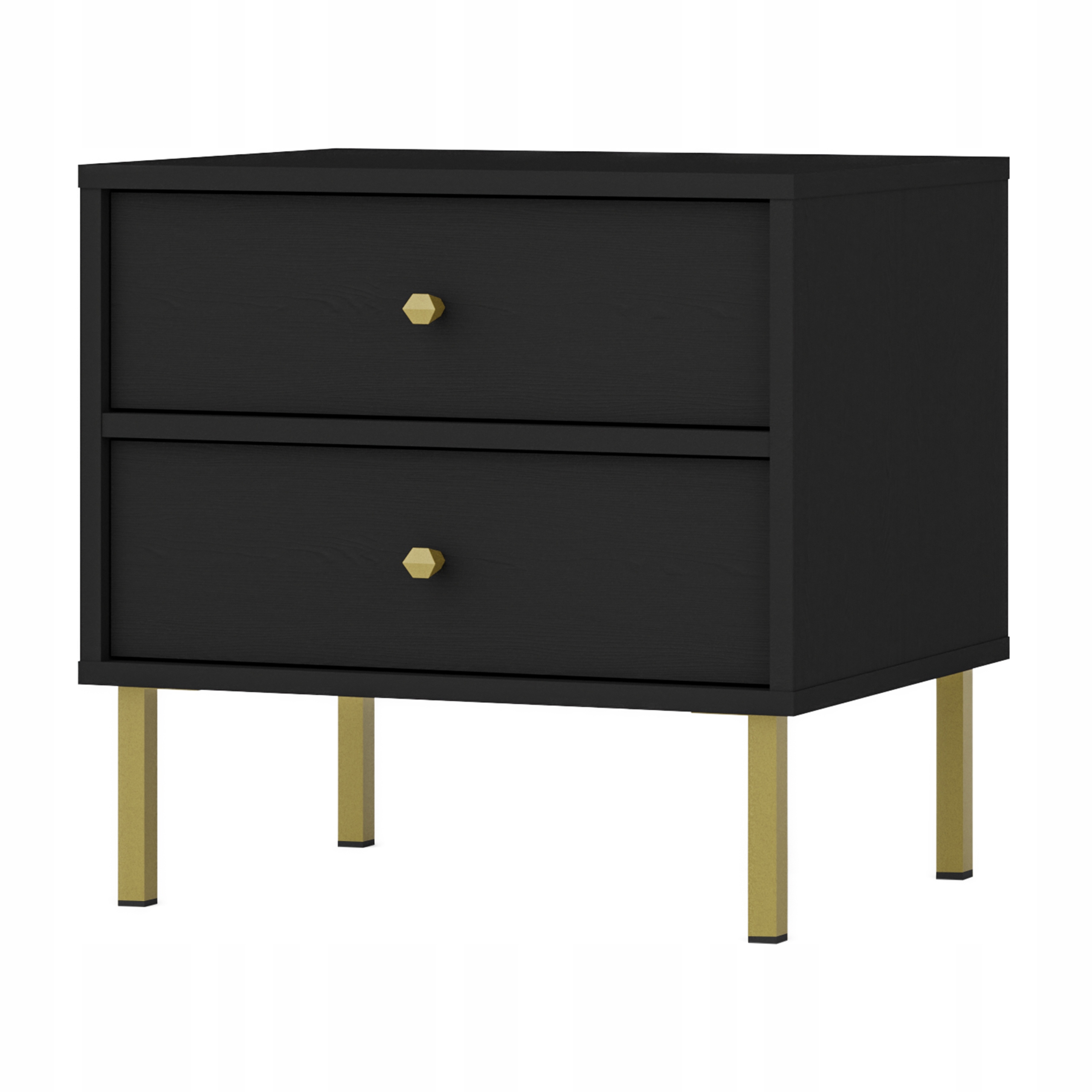 Noční Stolek Torino 51,8 cm Zásuvky Noční stolek do ložnice Černý Grafit