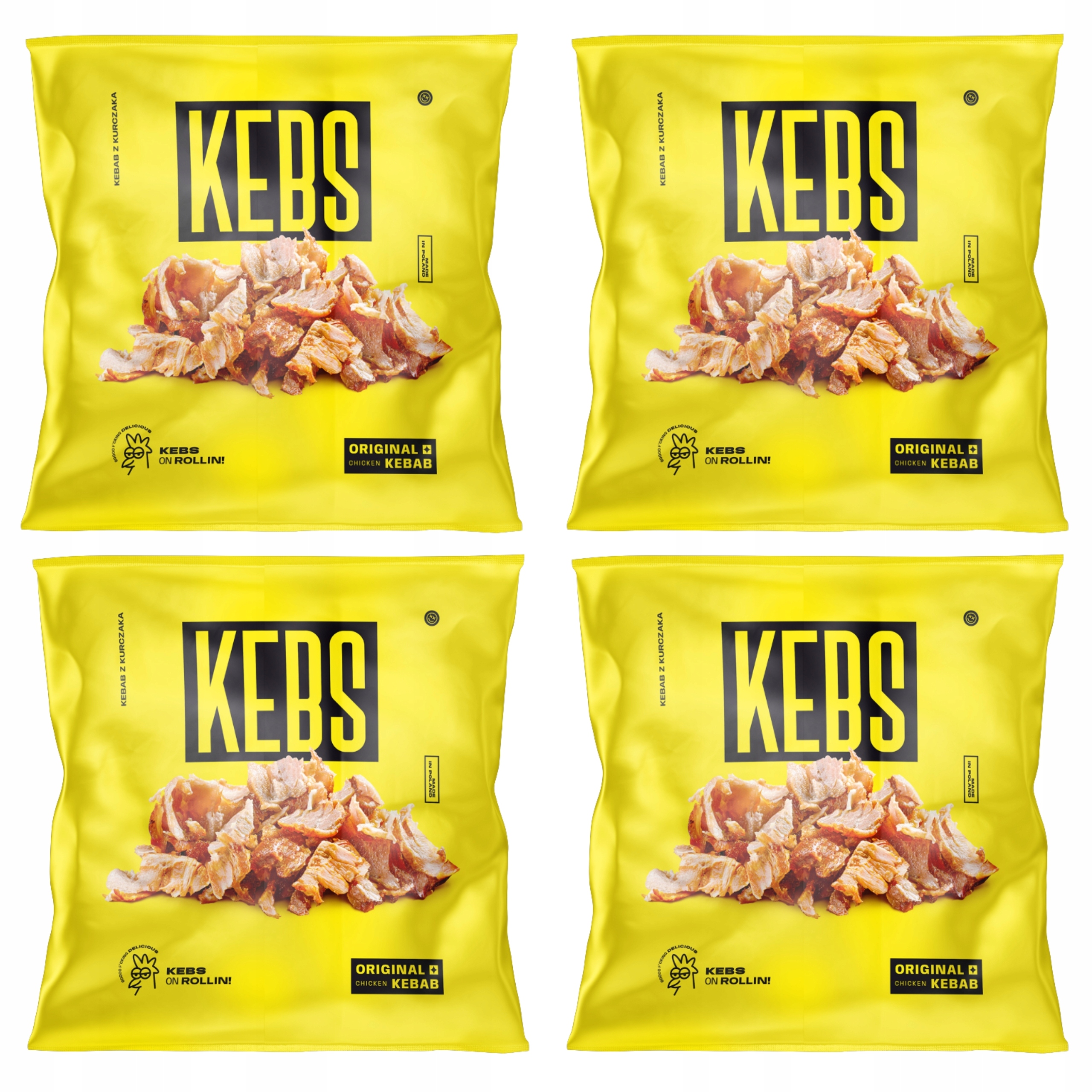 Kebab Kebs On Rollin 155 g Mięso z uda kurczaka w 100 g produktu 4x650 g