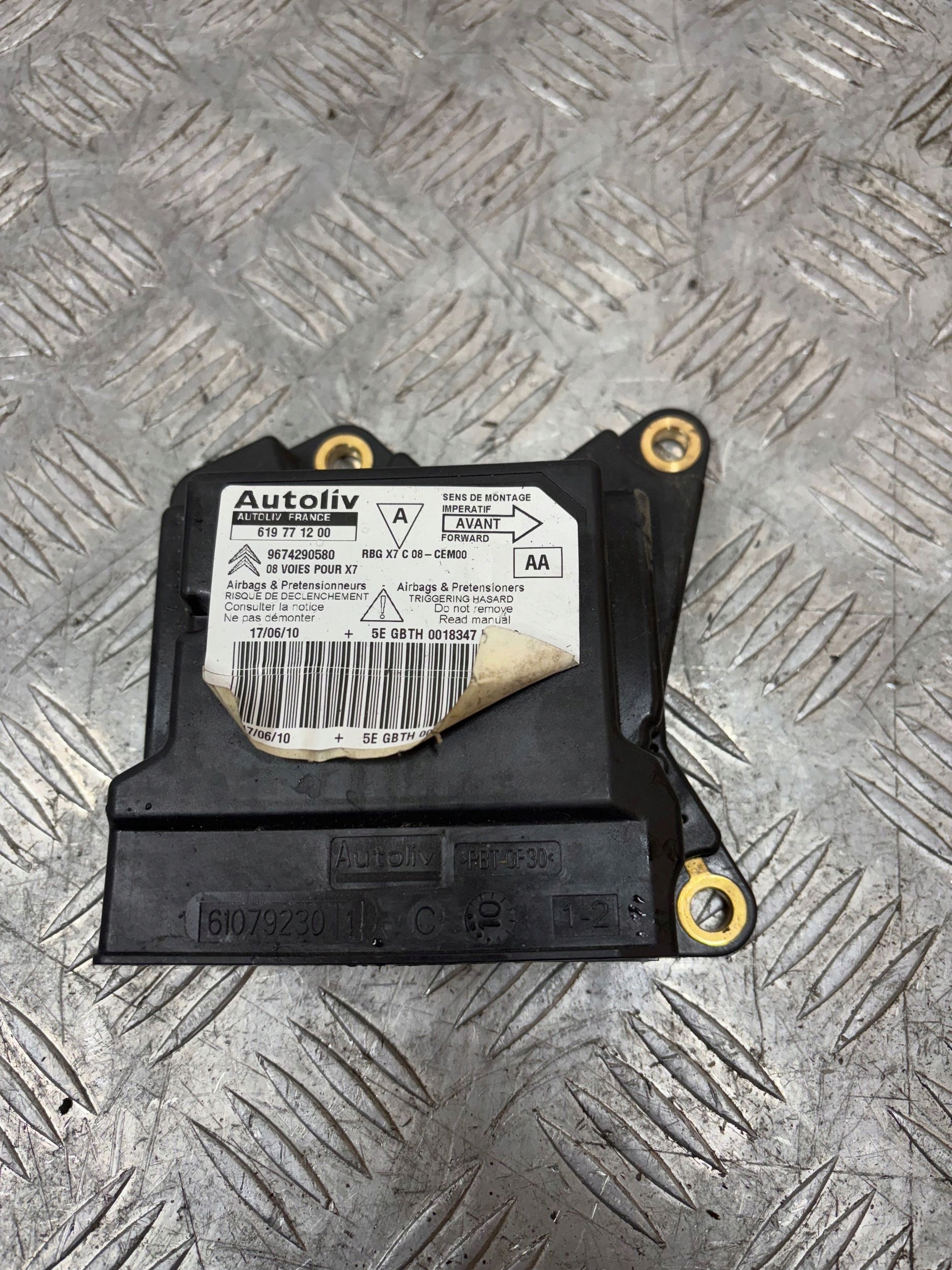 control unit SENSOR airbag CITROEN C5 III 9674290580