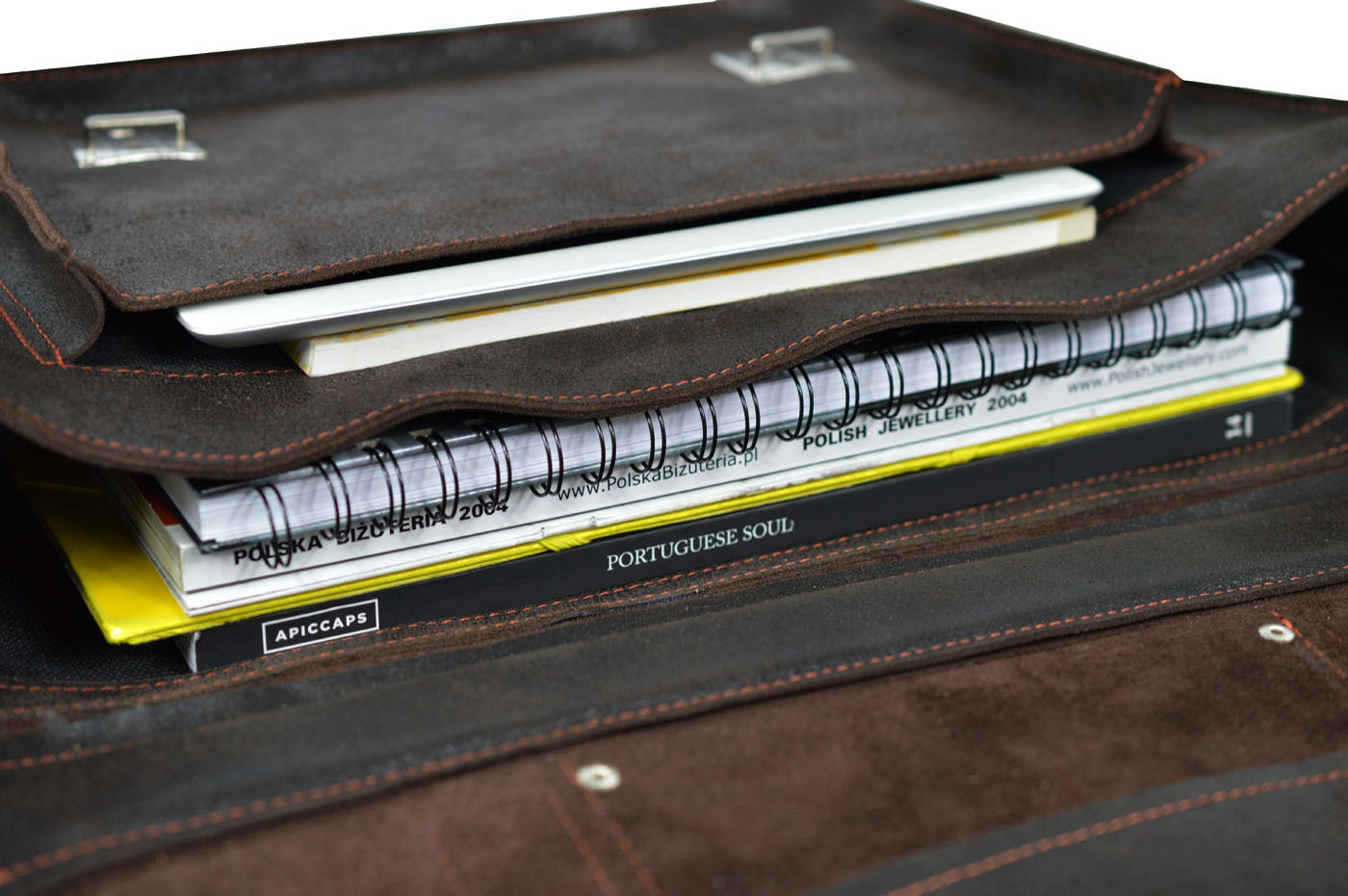 Duża Teczka Torba Młodzieżowa mieści A4 - SKÓRA Wysokość 27 cm