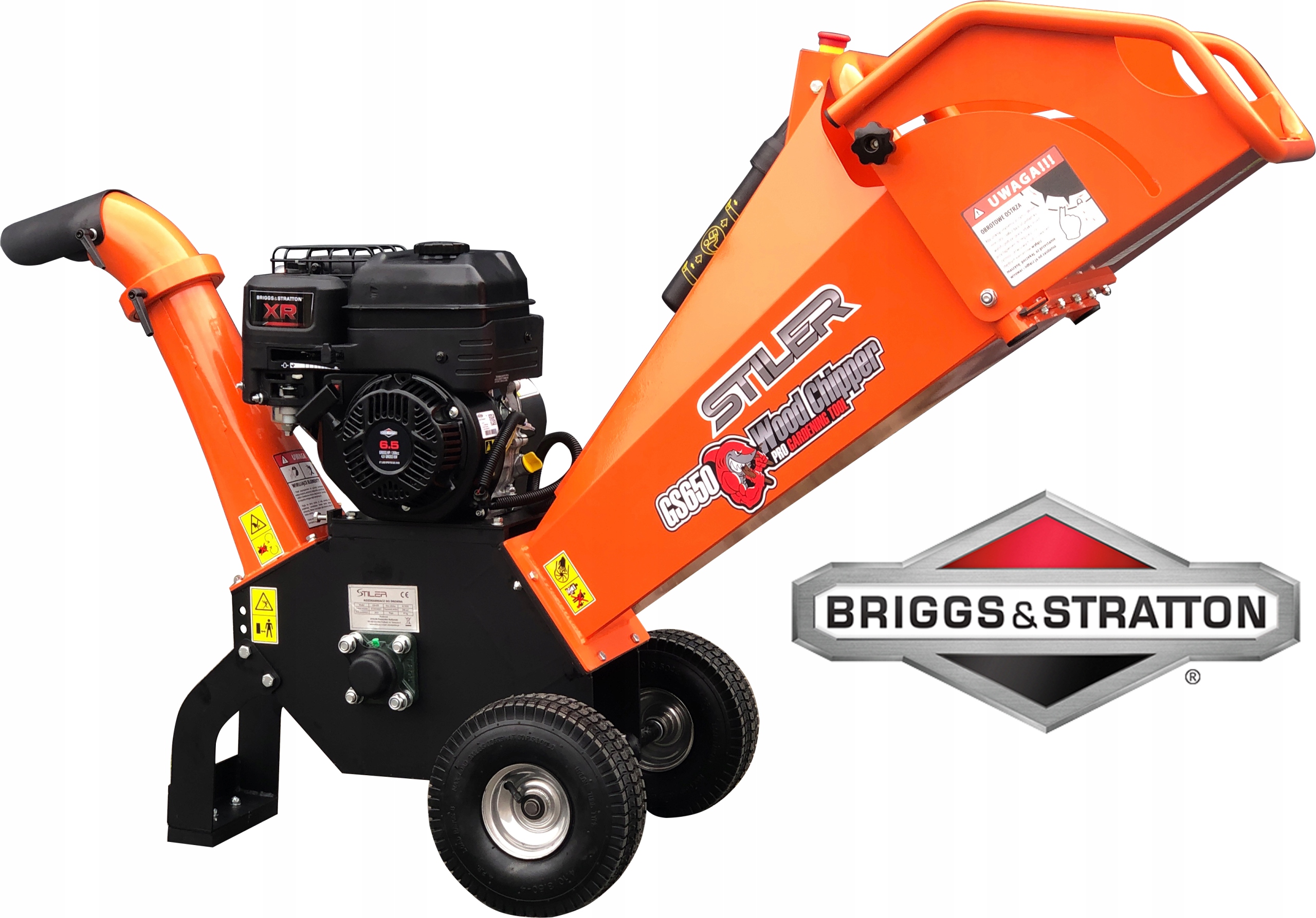 RĘBAK SPALINOWY ROZDRABNIACZ DO GAŁĘZI BĘBNOWY STILER SILNIK B&S 7KM HIT Kod producenta STILER GS650