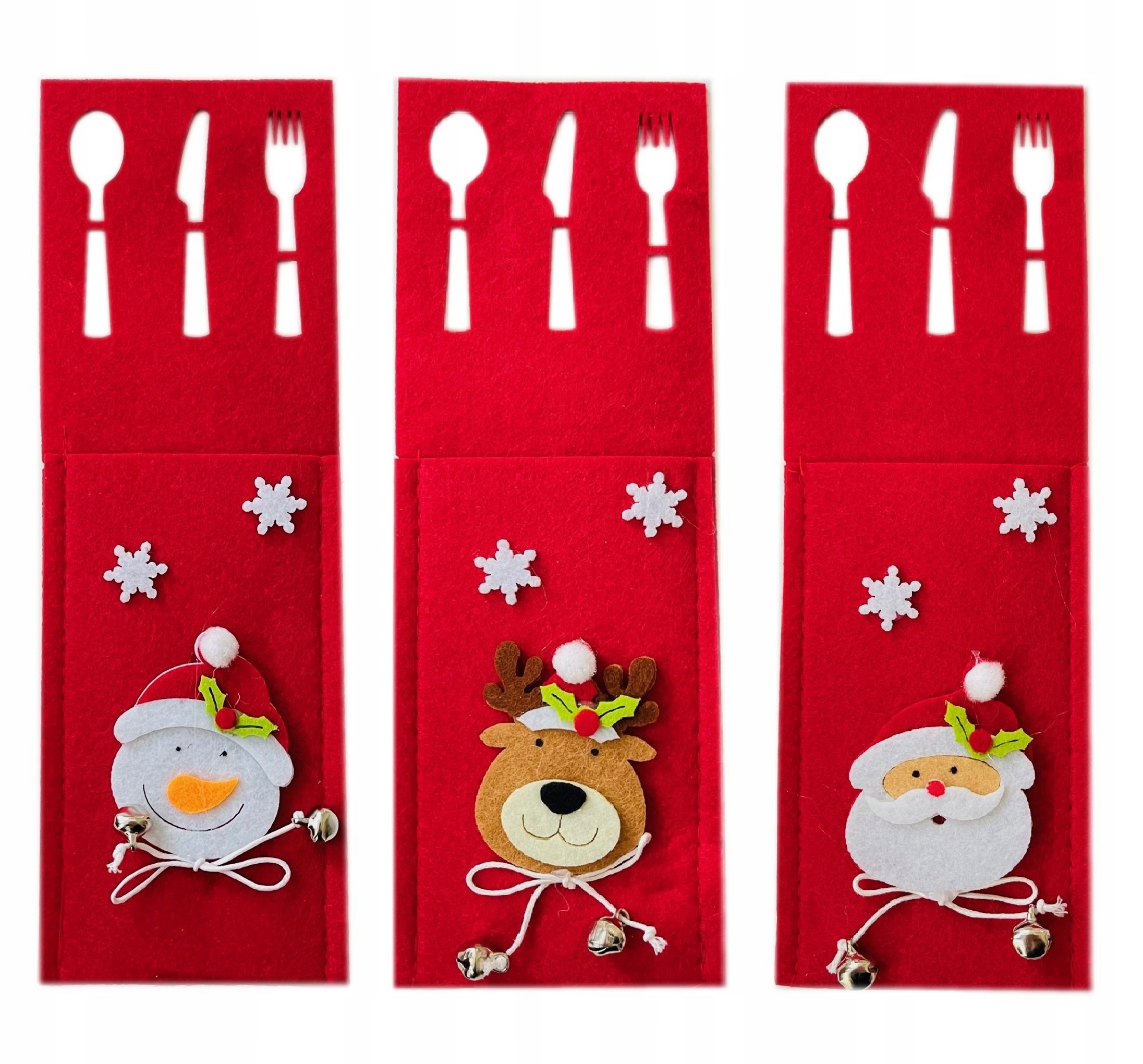 ŚWIĄTECZNE ETUI NA SZTUĆCE POKROWIEC 3 sztuki MIX