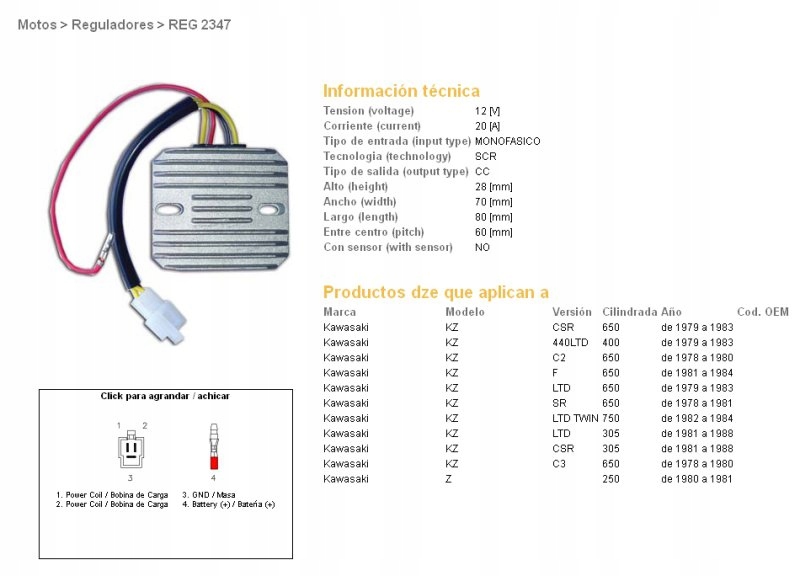 Dze Regulátor Napätia Kawasaki KZ440 Ltd 79-83, KZ650 Csr/c/sr/ltd 78-84