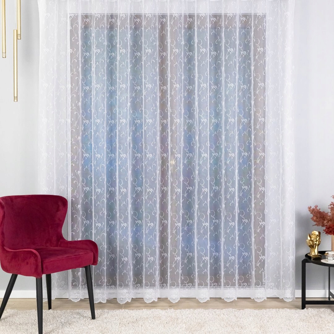 Hotová Záclona S Páskou, Jemné Popínavé Rostliny 350x245