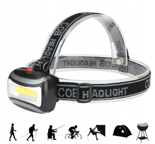 LATARKA CZOŁOWA LED CZOŁÓWKA LAMPKA LEDOWA COB MOC Stan opakowania oryginalne