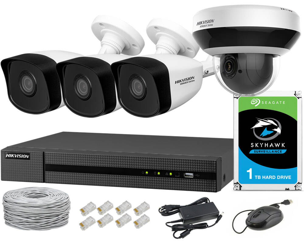 Monitorovací Sada Otočná Kamera Ip 4MPx Poe Ir