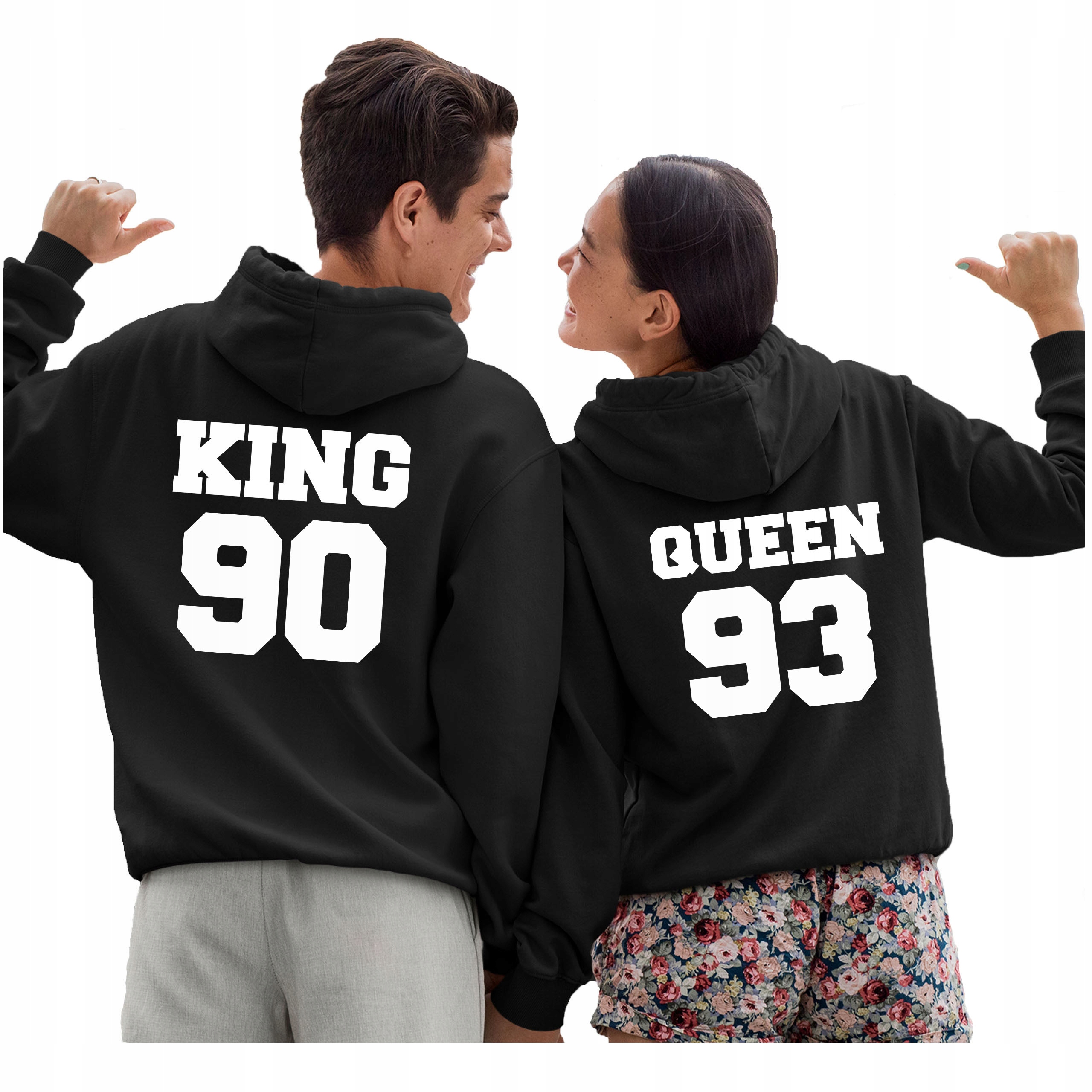 Sada Mikiny S Kapucí Pro Páry King Queen Dárek