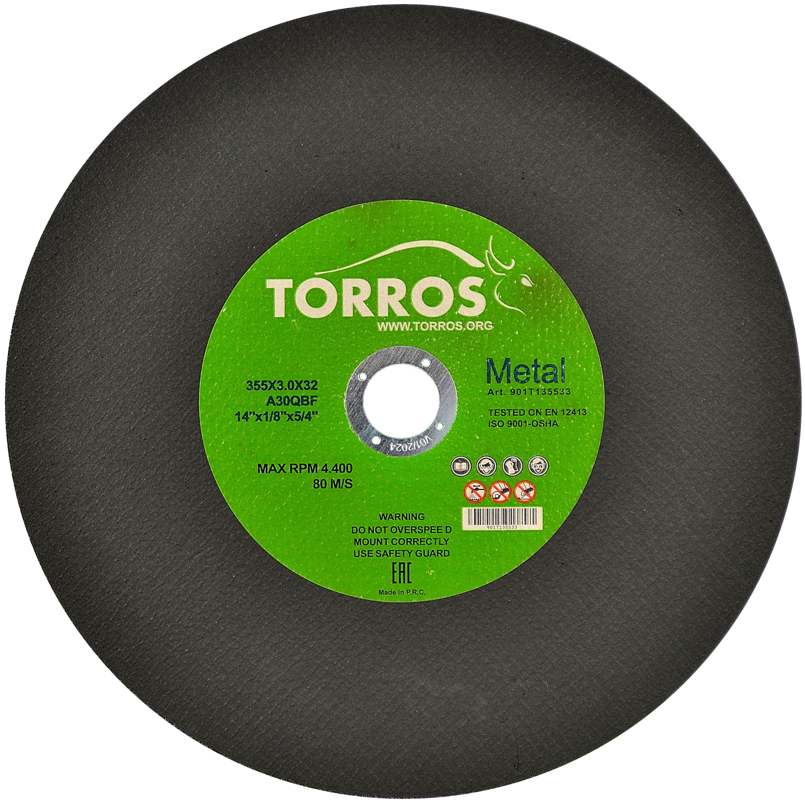 Řezací kotouč na kov 355 Torros 355x3x32 mm, řezací kotouče