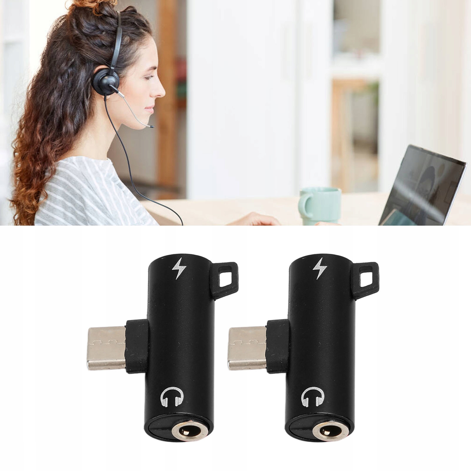 PRZEJŚCIÓWKA ADAPTER AUDIO USB-C DO SŁUCHAWEK MINI JACK 3,5 MM Marka bez marki