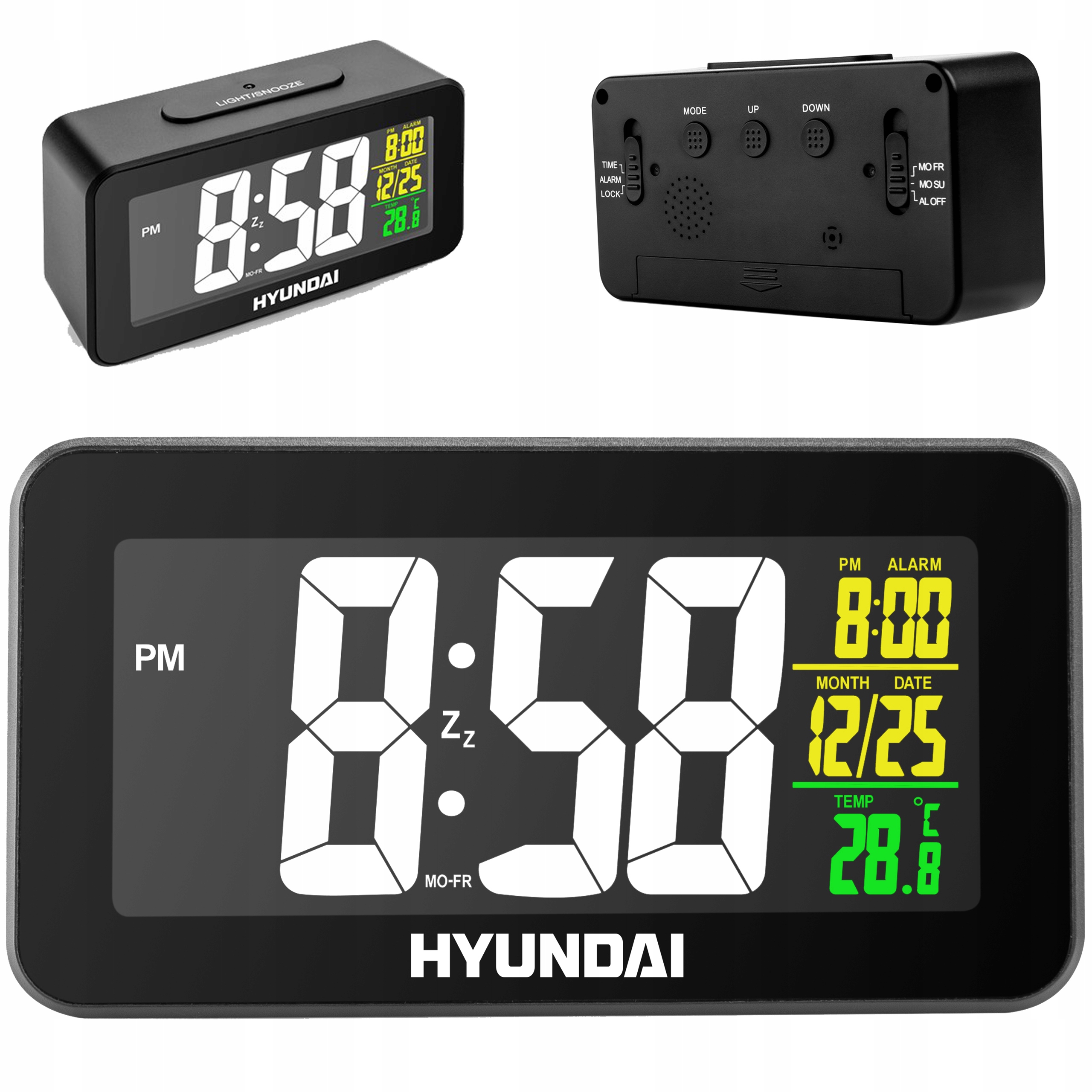 

Budzik Z Zegarem I Termometrem Hyundai AC322B Dcf