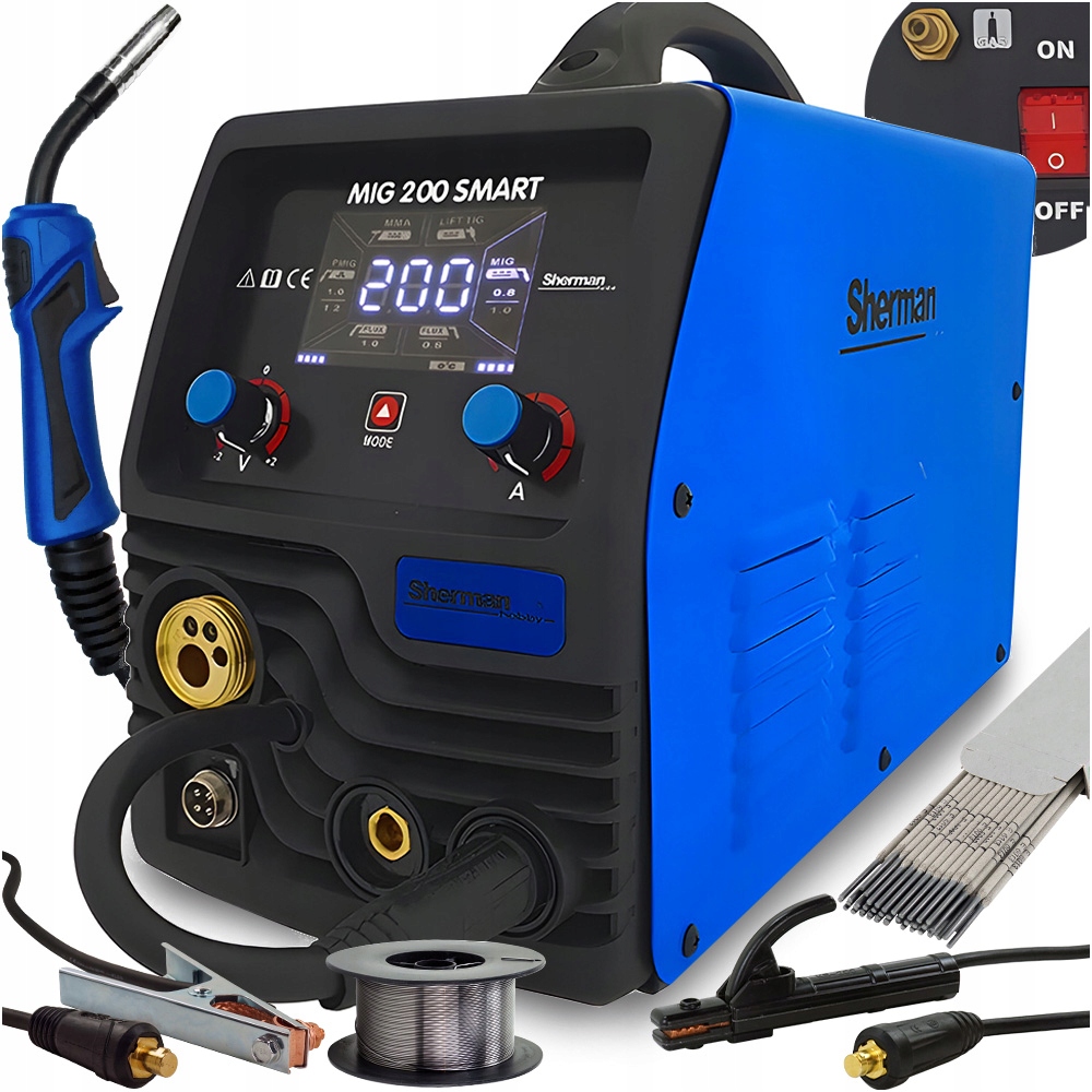 SPAWARKA GRATIS DRUT migomat SHERMAN MIG 200A Synergia MAG MMA 230V FLUX