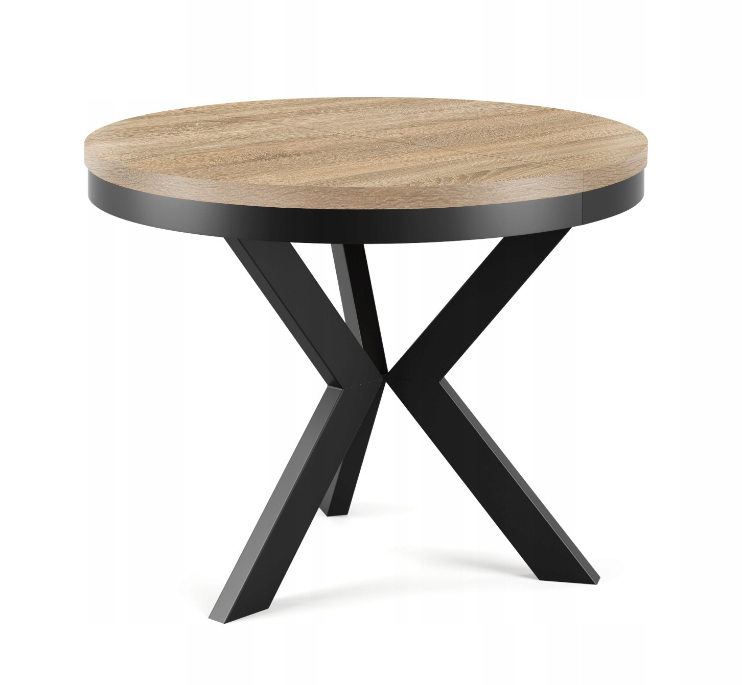 Okrągły stół NORDIC 100/140 rozkładany LOFT metal Szerokość mebla 100 cm