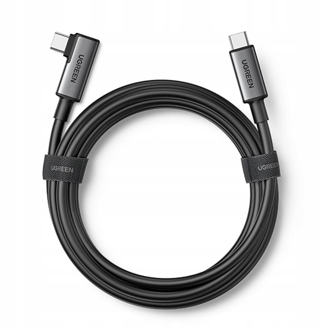 Kabel Ugreen Usb typ C Usb typ C kątowy 5 m czarny do okularów Vr