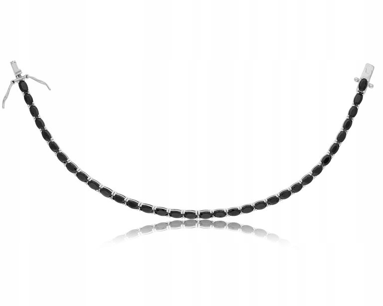 Stříbrný dámský náramek s černými zirkony Elegantní vzor ryzost 925