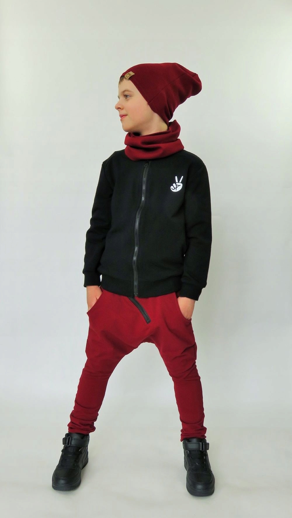 Bordowe spodnie baggy Caramba Mamma 104 EAN (GTIN) 5905923107919