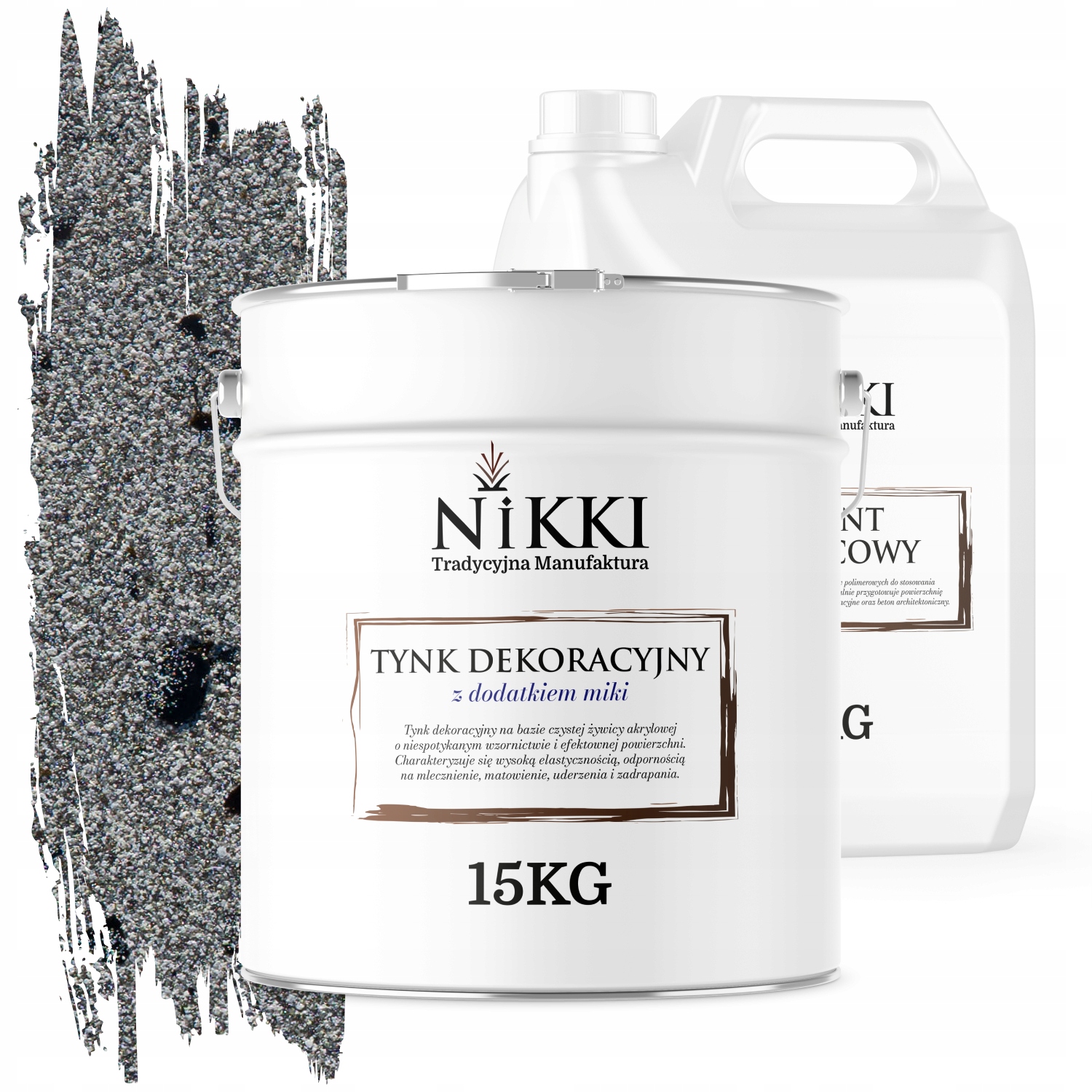 Dekoratívna Omietka Vonkajšia/vnútorná 15KG Šedá S Čiernou Mikou D905 Základný Náter