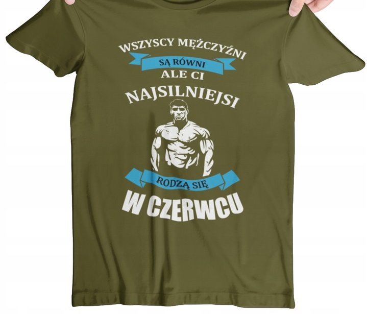 T-SHIRT KOSZULKA MĘSKA PREZENT URODZINY CZERWIEC ON XL Materiał dominujący bawełna