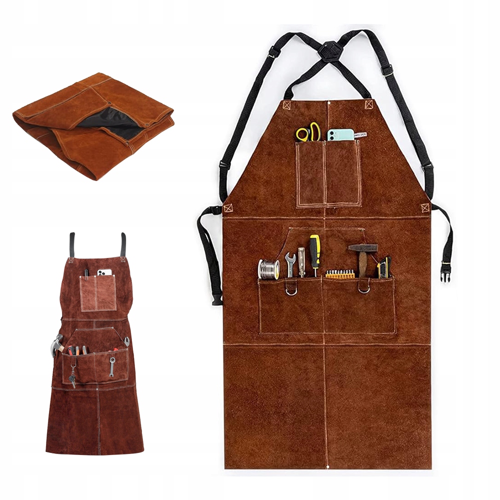 Svařovací Zástěra Dílenská Nehořlavá Kožená Pro Svářeče 60*105 CM