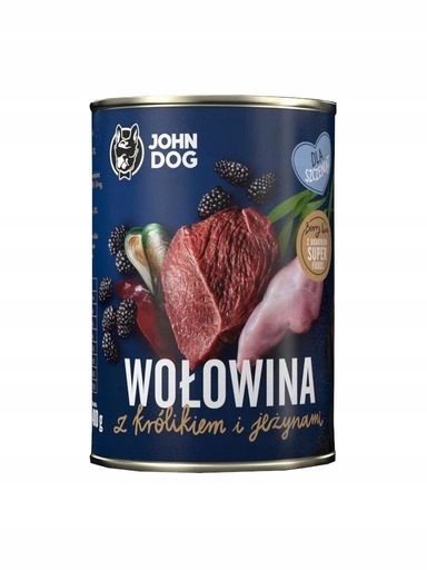 5 x John Dog Berry Junior hovězí/králík/ostružiny 400 g