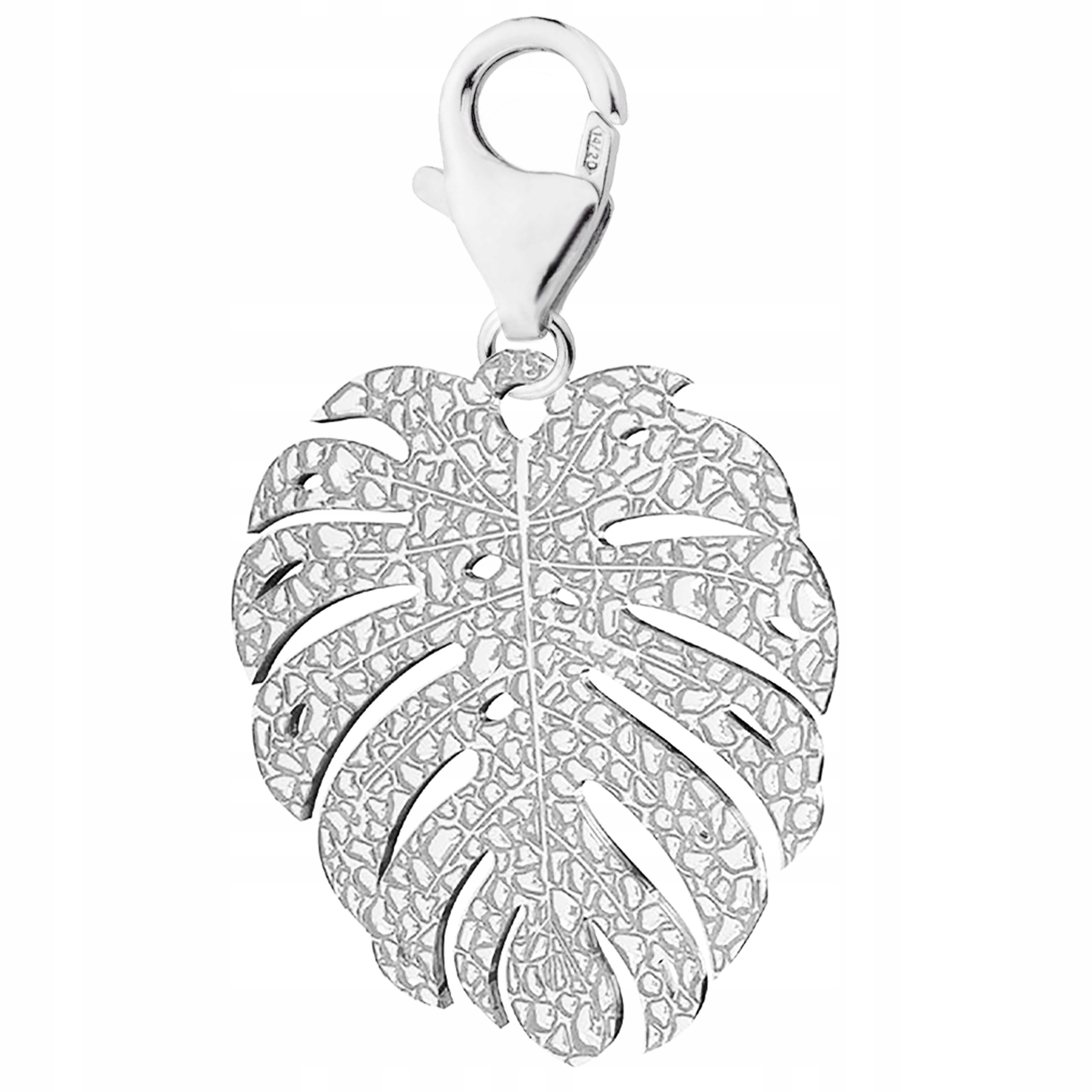 Stříbrný přívěsek s listem Monstery Karabinek List Monstera Stříbro 925